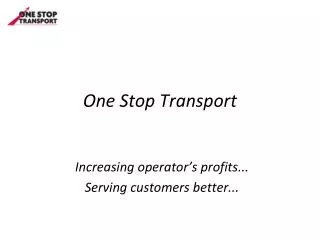 One Stop Transport