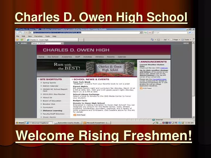 PPT Charles D. Owen High School PowerPoint Presentation free