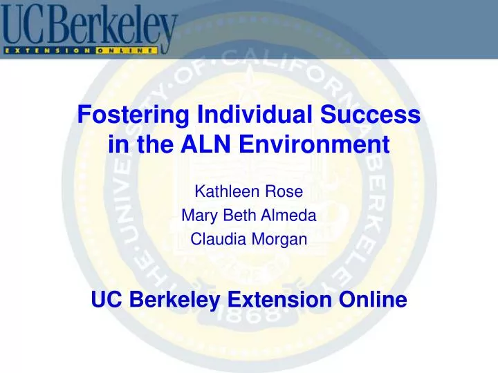 fostering individual success in the aln environment