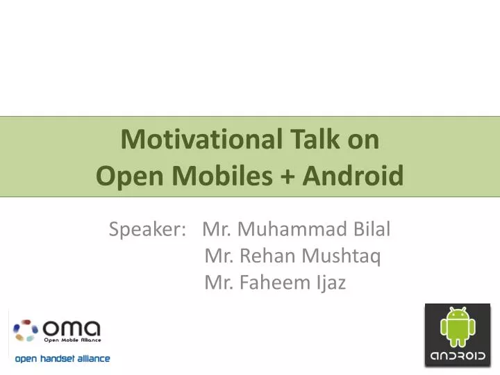 motivational talk on open mobiles android
