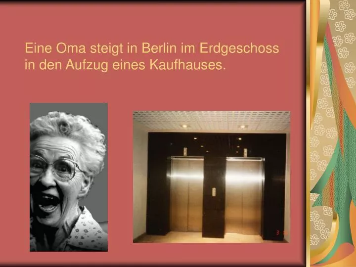 eine oma steigt in berlin im erdgeschoss in den aufzug eines kaufhauses