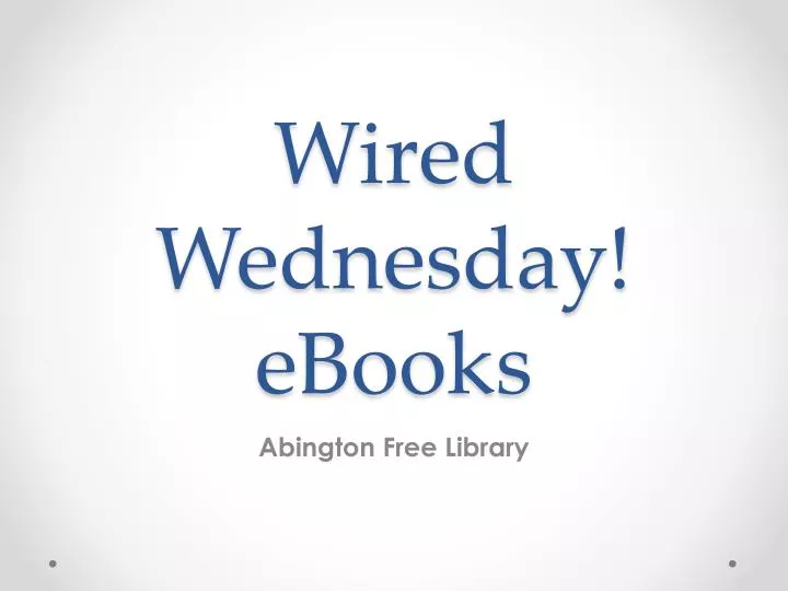 wired wednesday ebooks