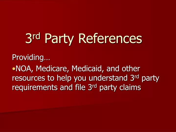 3 rd party references