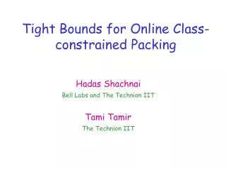 Tight Bounds for Online Class-constrained Packing