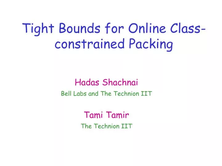 tight bounds for online class constrained packing