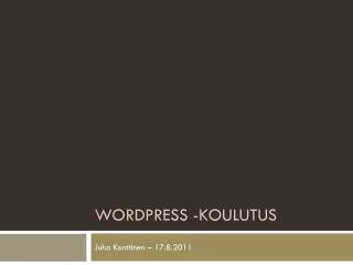 wordpress koulutus