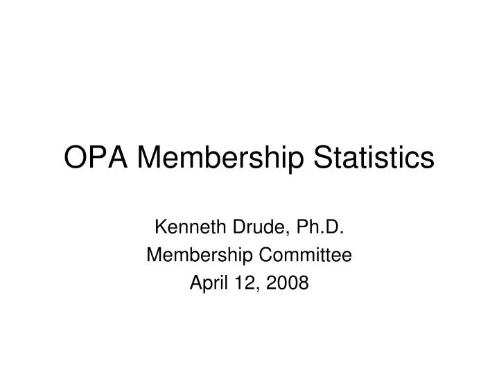 opa membership statistics