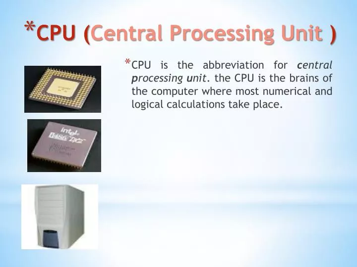 cpu central processing unit