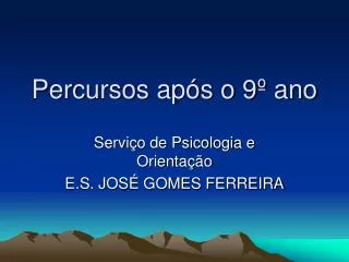 percursos ap s o 9 ano