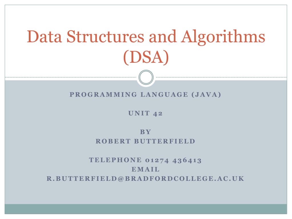 PPT - Data Structures and Algorithms (DSA) PowerPoint Presentation ...