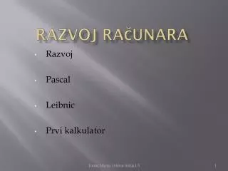 razvoj ra unara