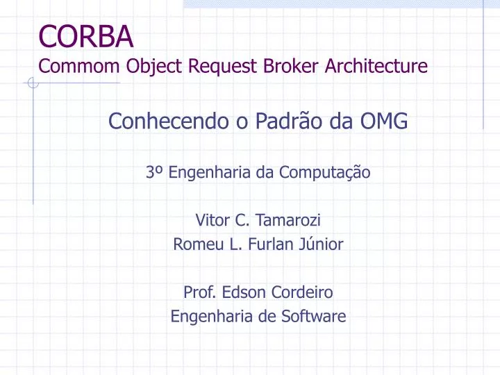 corba commom object request broker architecture