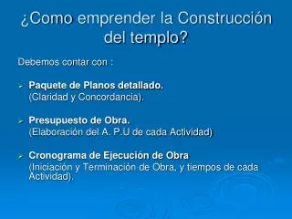 como e mprender la construcci n del templo