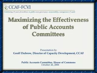 Maximizing the Effectiveness of Public Accounts Committees