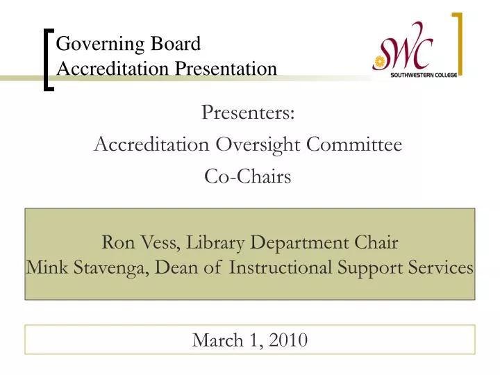 governing board accreditation presentation