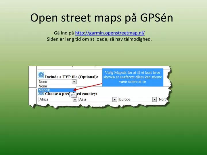 open street maps p gps n
