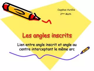 les angles inscrits