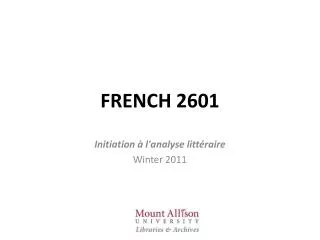FRENCH 2601