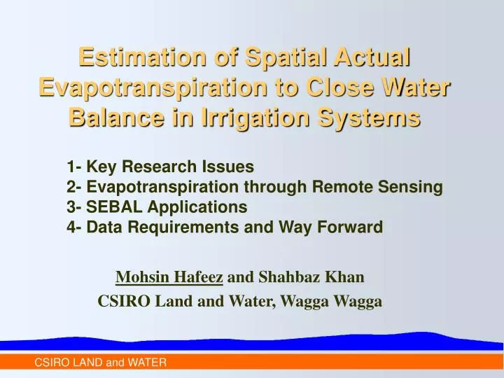 estimation of spatial actual evapotranspiration to close water balance in irrigation systems