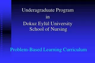 problem based learning curriculum