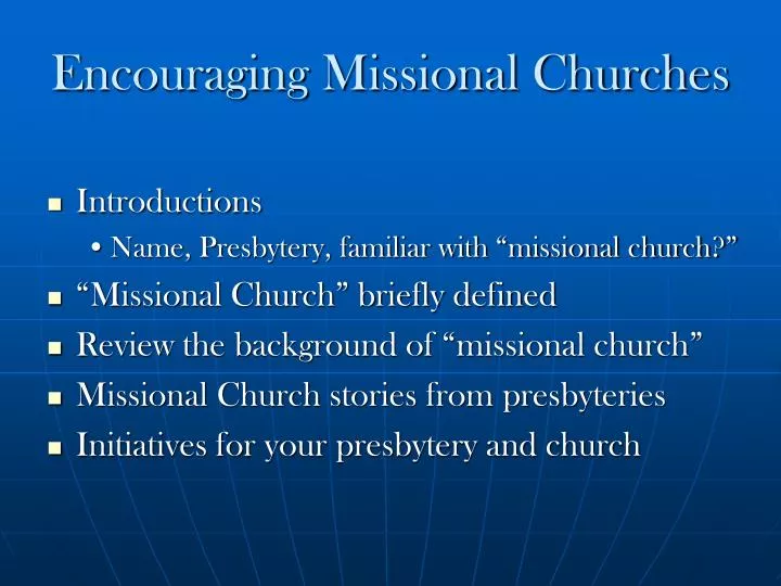 encouraging missional churches