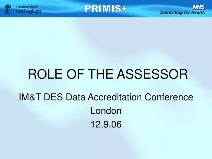 role of the assessor