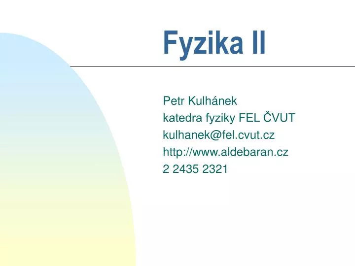 fyzika ii