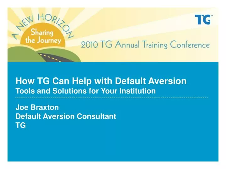 how tg can help with default aversion tools and solutions for your institution