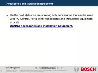 Accessories and Installation Equipment