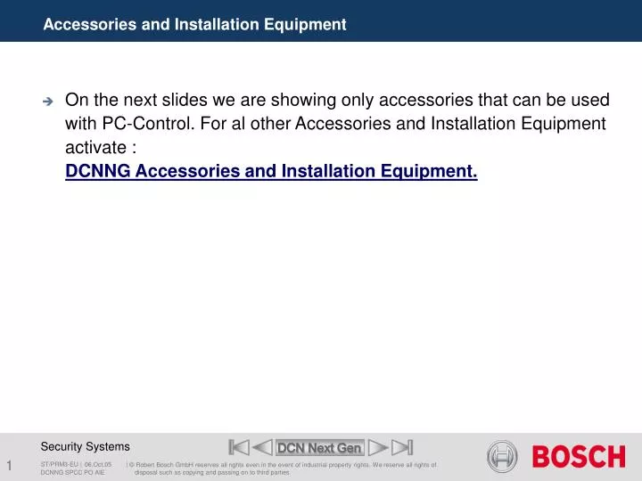 accessories and installation equipment
