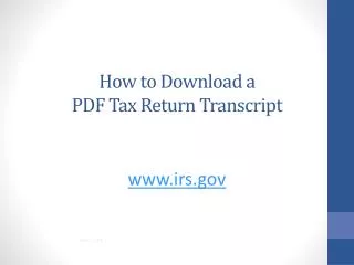 How to Download a PDF Tax Return Transcript