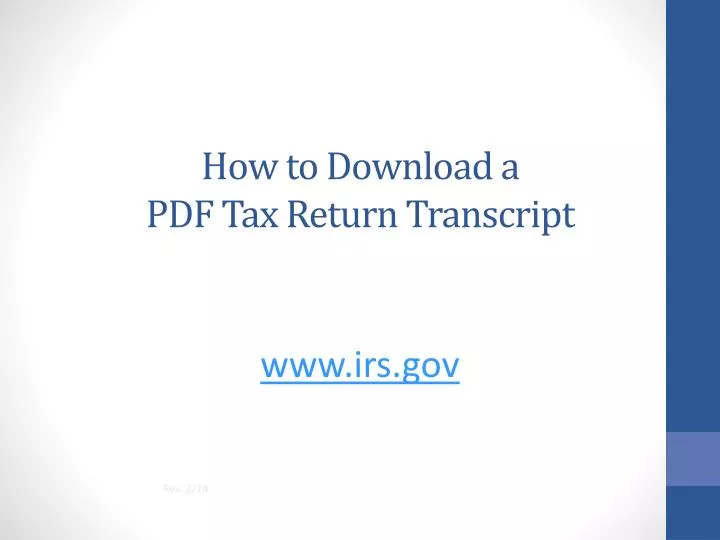 how to download a pdf tax return transcript