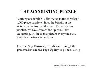 THE ACCOUNTING PUZZLE