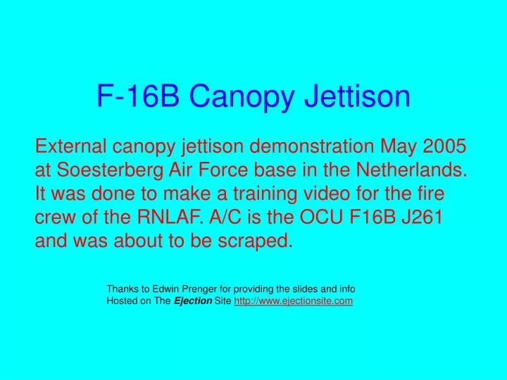 f 16b canopy jettison
