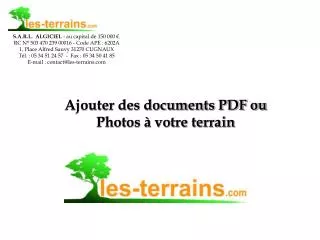ajouter des documents pdf ou photos votre terrain