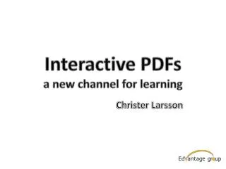 Interactive PDFs a new channel for learning
