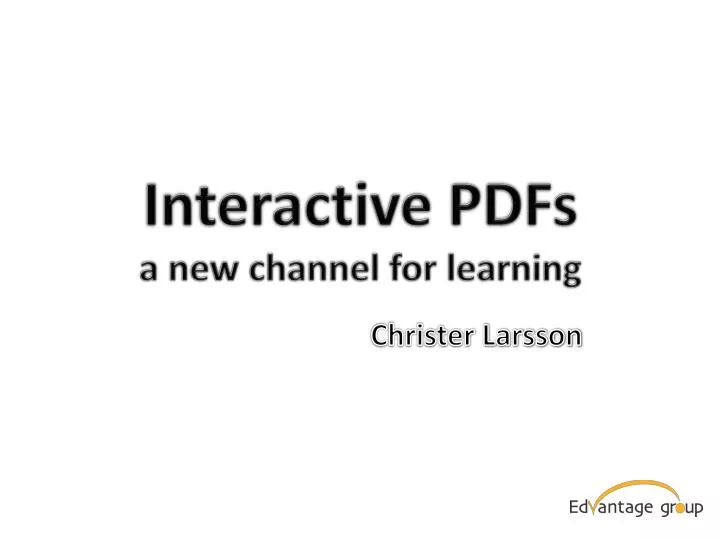 interactive pdfs a new channel for learning