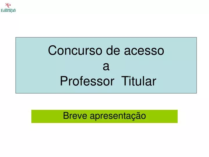 concurso de acesso a professor titular