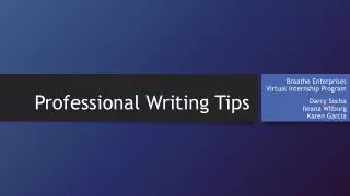 Professional Writing Tips