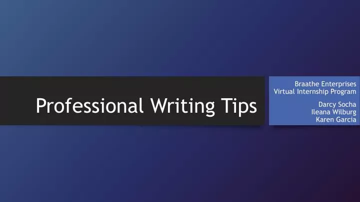 professional writing tips