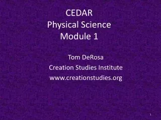 CEDAR Physical Science Module 1