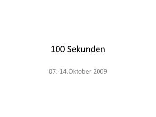 100 sekunden