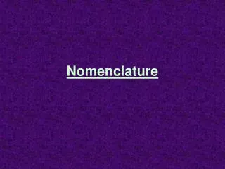 nomenclature