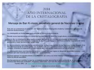 2014 a o internacional de la cristalograf a