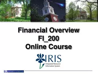 Financial Overview FI_200 Online Course
