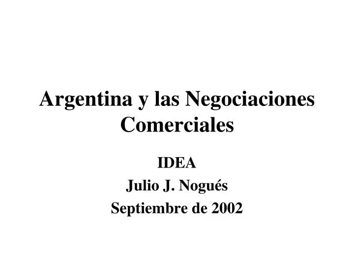 argentina y las negociaciones comerciales