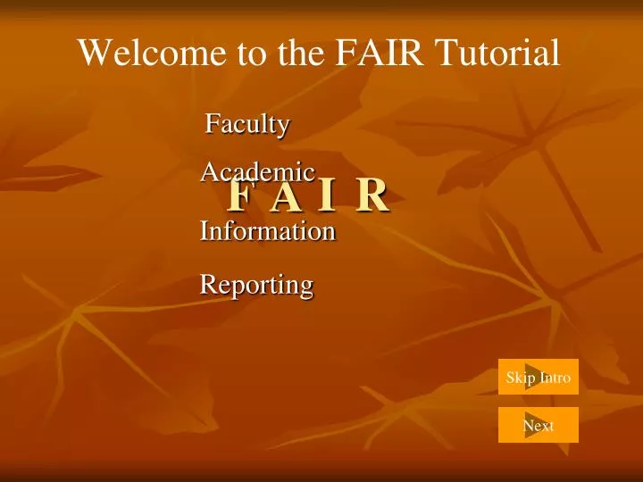 welcome to the fair tutorial
