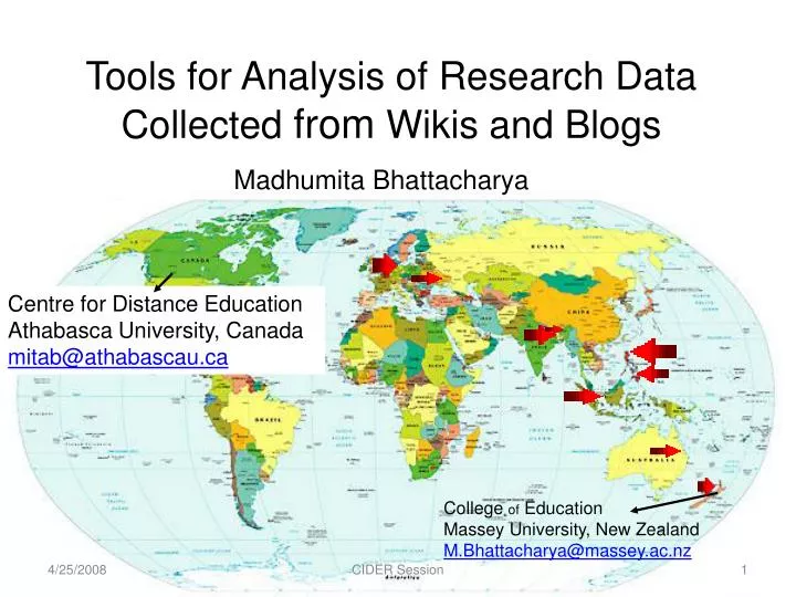 tools for analysis of research data collected from wikis and blogs