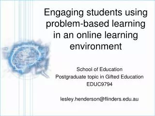 Engaging students using problem-based learning in an online learning environment