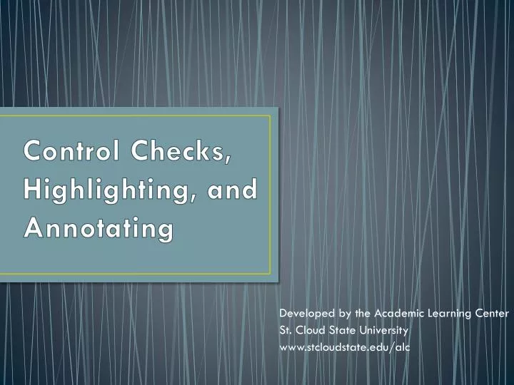 control checks highlighting and annotating